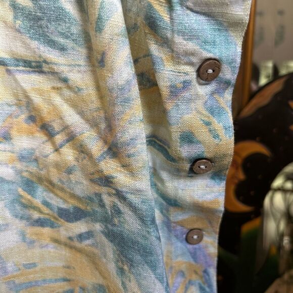 CHARLIE B Blue and Yellow Tropical Tank Top XL - Picture 4 of 16